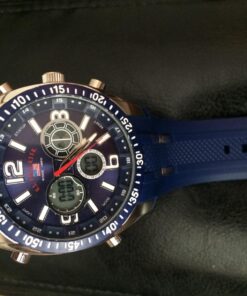 U.S. Polo Assn. Sport Men's US9284 Blue and Silver-Tone Analog/Digital Chronograph Watch 35 71AjB xlIsL