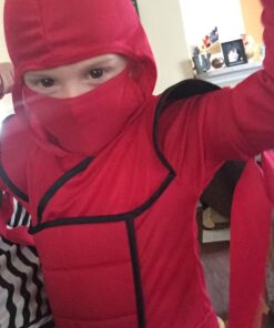 Boys Red Stealth Ninja Costume Small (6-8) 20 71Ak4DHDQYL