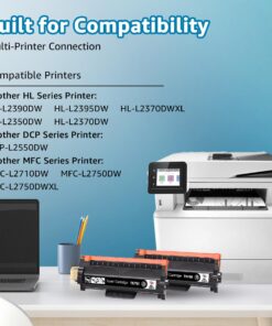 Palmtree TN760 Toner for Brother Printer Compatible with Brother TN760 TN 730 Toner TN-730/TN-760 for MFC-L2750DW HL-L2370DW MFC-L2710DW HL-L2350DW DCP-L2550DW HL-L2390DW Printer(2 Black) 13 71AkOki7koL