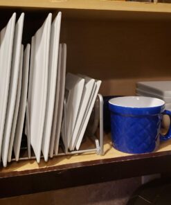 2 Pack - SimpleHouseware Kitchen Cabinet Pantry and Bakeware Organizer Rack Holder, Silver Sliver 38 71AkWQmaNL