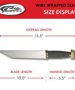 SZCO Supplies 203340 Wire Wrapped Seax with Sheath, Stainless Steel, 15.5 inch 8 71AlO hGEMS