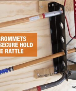 Buyers Products LT37 Hand Rack for Enclosed Landscaping Truck Trailers & Garage or Shed Walls Holds 6 Tools for Shovels, Rakes, Hoes, Heavy Duty Steel, Oversize, Black 12 71AliwDzidS