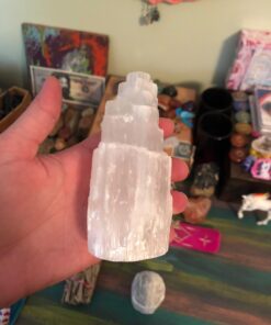 The Chrysalis Stone | Selenite Skyscraper | 4'' Tall | 1pc | Crystals and Healing Stones, Spiritual Gifts for Women, Reiki, Chakra, Yoga, Meditation Accessories 32 71AlxnvwpPL