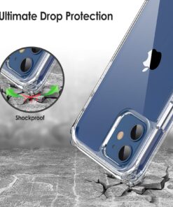 JETech Case for iPhone 12/12 Pro 6.1-Inch with 2-Pack Tempered Glass Screen Protector, 360 Full Body Shockproof Bumper Phone Cover Protective Clear Back (Clear) 10 71AmQJ97wyL