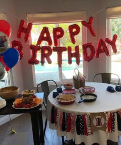 Baseball Banner for 1 St Birthday - First Birthday Decorations for Baseball Rag Tie Fabric Garland, Photo Booth Props Red White Blue, Birthday Souvenir and Gifts for Boy 39 71Ao5X2pJlL