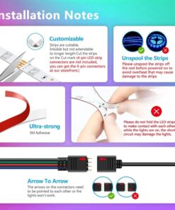 Nexillumi 100Ft LED Strip Lights Music Sync Color Changing RGB LED Strip Remote, Sensitive Built-in Mic, App Controlled LED Lights Rope Lights, 5050 RGB LED Light Strip(APP+Remote+Mic) 100 ft 18 71AoMsMlxlL