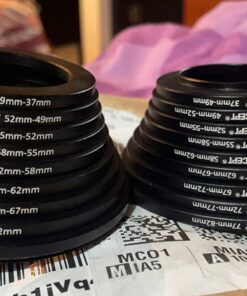 K&F Concept 18 Pieces Filter Ring Adapter Set, Camera Lens Filter Metal Stepping Rings Kit (Includes 9pcs Step Up Ring Set + 9pcs Step Down Ring Set) Black 29 71AoXi ddL 1