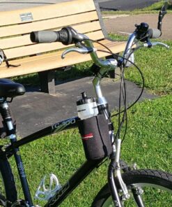 Bushwhacker Shasta Black - Insulated Bike Water Bottle Holder w/ 20 oz. BPA Free Bottle - Two Point Bicycle Frame & Handlebar Attachment w/Belt Loop No Screws Hardware Required Cycling 23 71ApBRO87L