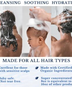 Clarifying Shampoo with Rosemary for Hair Growth & Coconut Oil + Aloe Vera for Hydration and Hair Repair, Shampoo for Oily Hair, Dry Hair or Curly Hair, Women and Mens Shampoo, Sulfate Free Shampoo Unscented 15 71ArMJ2jEzL