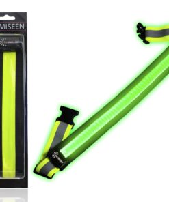 ILLUMISEEN LED Reflective Belt Sash | High Visibility LED Lights with 2 Lighting Modes | Adjustable Quick Release Buckle | USB Rechargeable, No Batteries Needed | Weatherproof Professional Safety Gear Green 24 71ArTn8XIL