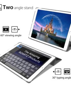 iPad Air 2 Case, ROARTZ Gray Slim Fit Smart Rubber Coated Folio Case Hard Shell Cover Light-Weight Auto Wake/Sleep for Apple iPad Air 2nd Generation A1566/A1567 Retina Display 12 71AsG4ZL5mL