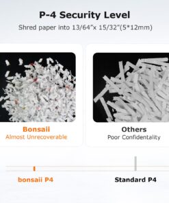 Alternative view of Bonsaii 12-Sheet Micro Cut Shredders for Home Office, 60 Minute P-4 Security Level Paper Shredder for CD, Credit Card, Mails, Staple, Clip, with Jam-Proof System & 4.2 Gal Pullout Bin C266-B 1 2 Sheet-60Mins