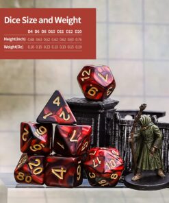 CiaraQ Polyhedral Dice Set (35 Pieces) with Black Pouches, 5 Complete Double-Colors Dice Sets of D4 D6 D8 D10 D% D12 D20 Compatible with Dungeons and Dragons DND RPG MTG Table Games 35pcs 31 71AtgT8rq5L