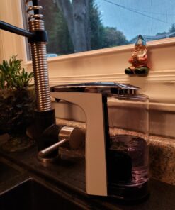 simplehuman 8 oz. Touch-Free Sensor Liquid Soap Pump Dispenser with Soap Sample, White 8 oz. Battery Operated 22 71Atxauz3nL