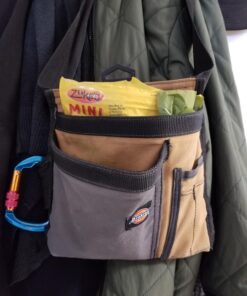 Dickies 5-Pocket Single Side Tool Belt Pouch/Work Apron for Carpenters and Builders, Durable Canvas Construction, Adjustable Belt for Custom Fit, Grey/Tan Tan 32 71AuKvokU5L