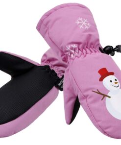 ANDORRA Kids Insulation Ski Mittens Boys Girls Snow Mittens Winter Gloves Pink/Snowman XS(2-3Y) 13 71AuZk3T 6L