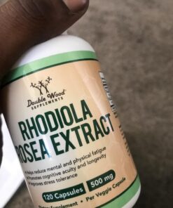 Rhodiola Rosea Supplement 500mg, 120 Vegan Capsules (Manufactured and Third Party Tested in The USA, 3% Salidrosides, 1% Rosavins Extract) for Performance, Calming, Motivation by Double Wood 19 71AvHdxfFrL