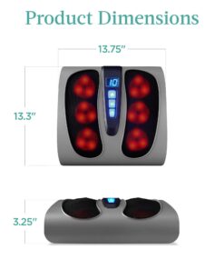 Best Choice Products Shiatsu Foot Massager, Electric Therapeutic Massage Platform w/ 6 Rollers, Heat Function, Deep Kneading, 18 Massage Nodes - Gray 13 71AvIhDu 8L