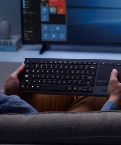 Alternative view of Logitech K830 Illuminated Living-Room Keyboard with Built-in Touchpad – Easy-access Media Keys and Shortcut Keys for Windows or Android