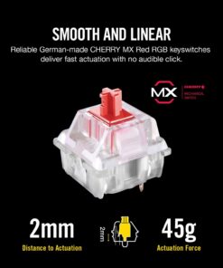 Corsair K70 RGB MK.2 Mechanical Gaming Keyboard - USB Passthrough & Media Controls - Linear & Quiet - Cherry MX Red - RGB LED Backlit (CH-9109010-NA) MX RED (Linear) Black 32 71Ax2aum4sL