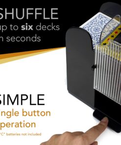 Alternative view of Brybelly Automatic Card Shuffler, The Original 1-6 Deck Electric Shuffler, Battery Operated, Designed for Standard-Size Cards Including Poker Cards, Uno, Phase10, Texas Hold'em, Cards Against Humanity