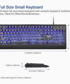 mafiti Computer Office Keyboard Wired USB 104 Keys Full Size Backlit Keyboards Compatible PC Laptop Desktop Windows Single blue backlit 21 71Axm7qkqXL