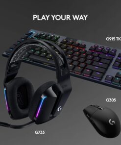 Logitech G733 Lightspeed Wireless Gaming Headset with Suspension Headband, Lightsync RGB, Blue VO!CE mic technology and PRO-G audio drivers - Black 27 71AyF7Lhm8L