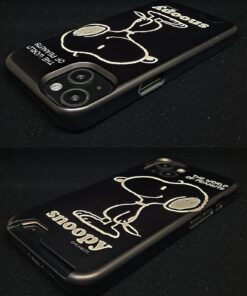 iPhone 13 Case Kubrick Peanuts Snoopy Cell Phone Case/Polycarbonate Slim Fit Card Wallet Case/PC Hard Protection iPhone 13 Case (Snoopy Black), 6.1inch 5 71B 1tA15hL