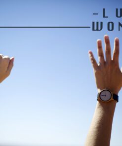 Luno Wear Hana, Women's Wood Watch, Bamboo, Genuie Leather Black 14 71B EPV7T6L