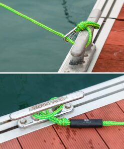 Obcursco PWC Dock Lines Boat Dock Lines 1/2” x (7ft & 14ft), Jet Ski Dock Line Mooring Line Dock Tie Pontoon Accessories for Waverunner, Kayak Tow Line with 316 Stainless Steel Clip (Green & Yellow) Green/Yellow 13 71B ONYC6hL