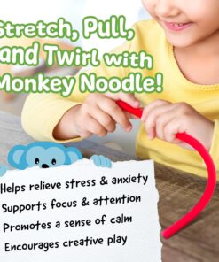 The Original Monkey Noodle Fidget Toy - 5 Pack - Stretchy Sensory Toys for Kids and Toddlers with Unique Needs - Fosters Creativity, Focus, and Fun - Great for Classrooms, Home, and Playtime (Ages 3+) 19 71B Q1yYiHL