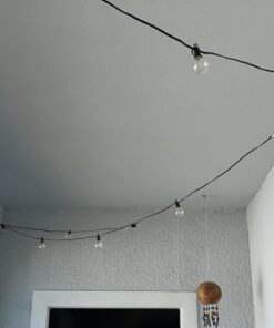 Outdoor String Lights 25 Feet G40 Globe LED Patio Lights with 13 Edison Plastic Bulbs(1 Spare), Waterproof Connectable Hanging Christmas Lights for Backyard Porch Balcony Party Xmas Decor, Black Black - LED 25 ft 34 71B gVrISiL