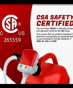 TERA PUMP Gas Can Pump w/Non-Spill Auto-Stop Nozzle - 4x AA Battery Powered Fuel Transfer Pump w/Flexible Intake Hose (2.4 Gal/Min) Never Lift Heavy Gas Cans Again 22 71B kTYu4uS 1