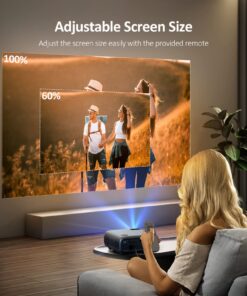 NexiGo PJ40 Projector with WiFi and Bluetooth, Native 1080P, 4K Supported, Projector for Outdoor Movies, 300 Inch, Zoomable, 20W Speakers, Home Theater, Compatible w/TV Stick, iOS, Android (Black) 59 71B0PtqAz L