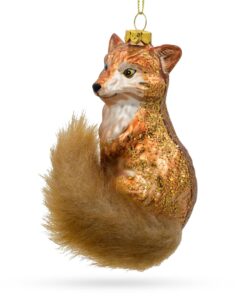 Alternative view of Majestic Wild Fox - Blown Glass Christmas Ornament