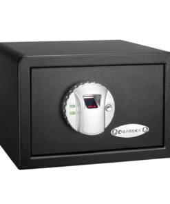 BARSKA AX11620 Biometric Fingerprint Mini Security Home Safe Box 0.29 Cubic Ft, Black, 12" x 8" x 7.75" Front Opening Compact 0.23 CU FT 23 71B0hOYsDIL