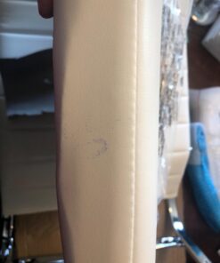 Amazon Basics High-Back Executive Swivel Office Desk Chair with Ribbed Puresoft Upholstery, Lumbar Support, Modern Style, 23.9"D x 24.69"W x 41.5"H, Stunning White 42 71B0jYAWIL