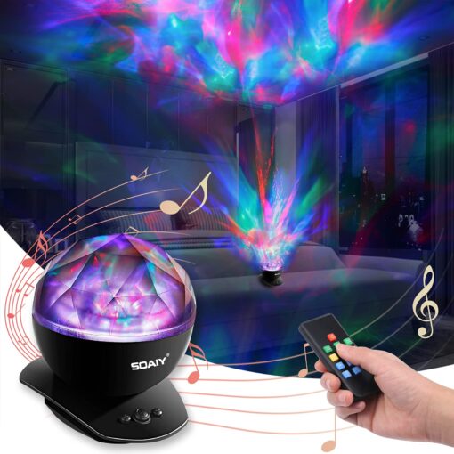 Star Projector SOAIY Galaxy Projector for Bedroom, Christmas Projector 8 Mode Lighting Shows, White Noise Aurora Projector with Timer and Speaker, Night Light Projector for Kids/Teenger/Adults/Ceiling Spherical