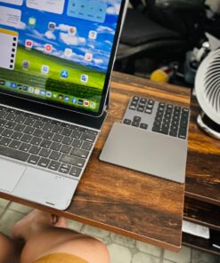 Bluetooth Number Pad, Lekvey Aluminum Rechargeable Wireless Numeric Keypad Slim 34-Keys External Numpad Keyboard Data Entry Compatible for Macbook, MacBook Air/Pro, iMac Windows Laptop Surface Pro etc Bluetooth - Black 55 71B1IGDyRL