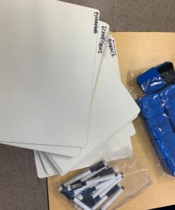 Magicfly Small White Boards, Dry Erase Board Pack of 26, Mini Whiteboards 9x12 Inches Double-Sided White Boards for Students Classroom Teachers School Supplies Office with 32 Pens and 26 Erasers 26 packs 27 71B1of62jL