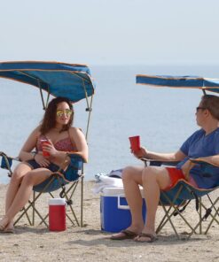 Quik Shade MAX Shade Relaxing Chair With Cup Holders, Foldable, Aluminum, Blue 32 71B23n1AmmL