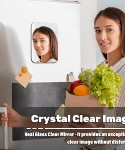 Magnetic Locker Mirror, Real Glass Frameless Mirrors for Locker with Magnetic Backing, for School Locker, Bathroom, Household Refrigerator, Locker Accessory, Workshop Toolbox or Office Cabinet. 11 71B2M8pKJfL