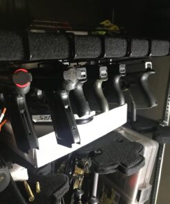 Safety Storage Easy Use Gun Hanger - Made in USA - Original Handmade Pistol Hangers for Gun Safe Organization - for Handguns Over .22 Caliber 6 Pack 38 71B2YAenQUL