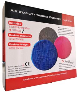 AppleRound Air Stability Wobble Cushion with Hand Pump, 13.5in/34cm Diameter, Balance Disc for Adult, Sensory Wiggle Seat for Kid Blue 28 71B2iNhnA L