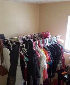 DecoBros Supreme Commercial Grade Double Rail Garment Rolling Rack, Chrome Finish 18 71B3HvuT0lL