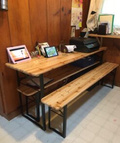 Outsunny 6' Portable Picnic Table and Bench Set, Outdoor Wooden Folding Camping Dining Table Set for Patio Garden Outdoor Activities 29 71B3s9bnCKL 1