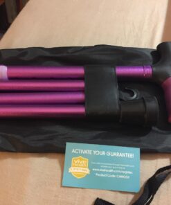 Vive Folding Cane - Foldable Walking Cane for Men, Women - Fold-up, Collapsible, Lightweight, Adjustable, Portable Hand Walking Stick - Balancing Mobility Aid - Sleek, Comfortable T Handles (Purple) Purple 50 71B431Xs4L
