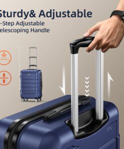 SHOWKOO Luggage Sets Expandable PC+ABS Durable Suitcase Double Wheels TSA Lock 3pcs Blue 20in24in28in 33 71B4jQ7k26L