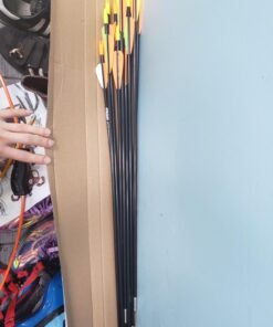 GPP 28-inches Fiberglass Archery Target Arrows - Practice Arrow or Youth Arrow for Recurve Bow 12 Black Arrows 25 71B4wfTaL9L