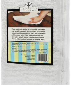 Nouvelle Legende Ribbed Bar Mop Towel, Cotton, 16 by 19 Inches, White, Pack of 25 14 71B510Jhs9L